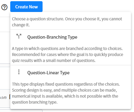Create New Quiz button