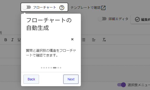 フローチャートの表示